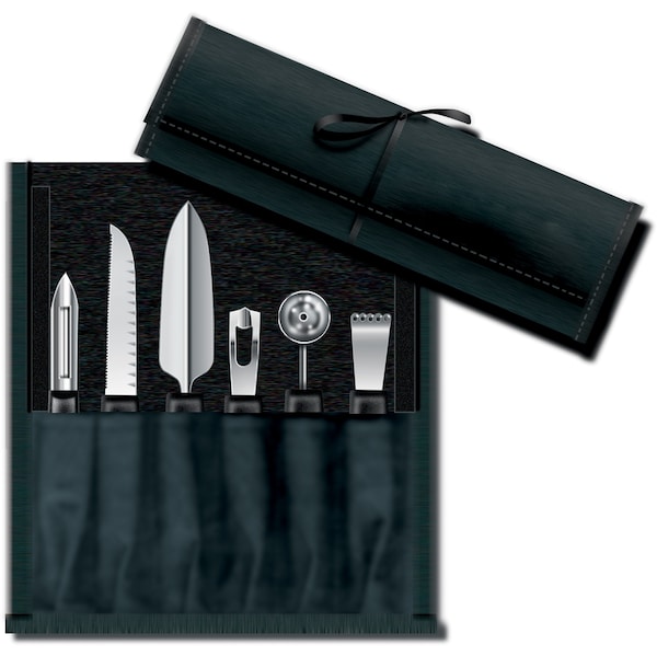 Swiss Army Brands 2023 Victorinox 46550 Kitchen Black Culinary Kit, 7-Piece Garnishing Kit VIC-7.6153-X1 - main